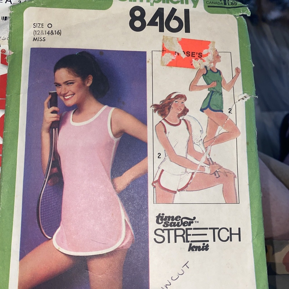 Simplicity 8461 Vintage 1978 Tennis Dress Bloomers Top Shorts Pattern Size 12-16